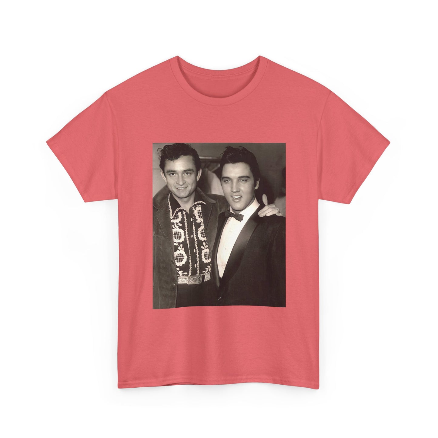 Elvis And Johnny cash shirt vintage graphic art black and white Heavy Cotton