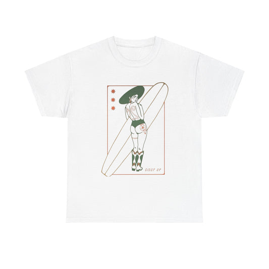 Giddy Up Surfer Graphic T-Shirt Cotton Tee New Gift Vintage