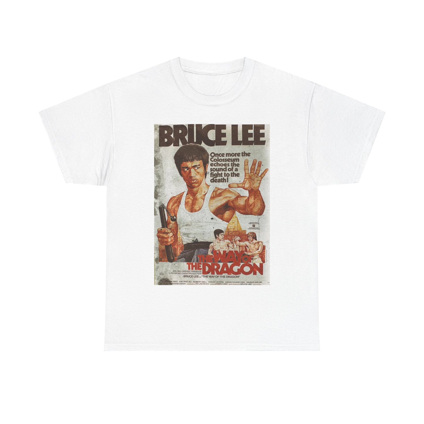 Bruce Lee Tshirt Vintage Karate Poster LA MMA UFC Unisex Heavy Cotton Tee