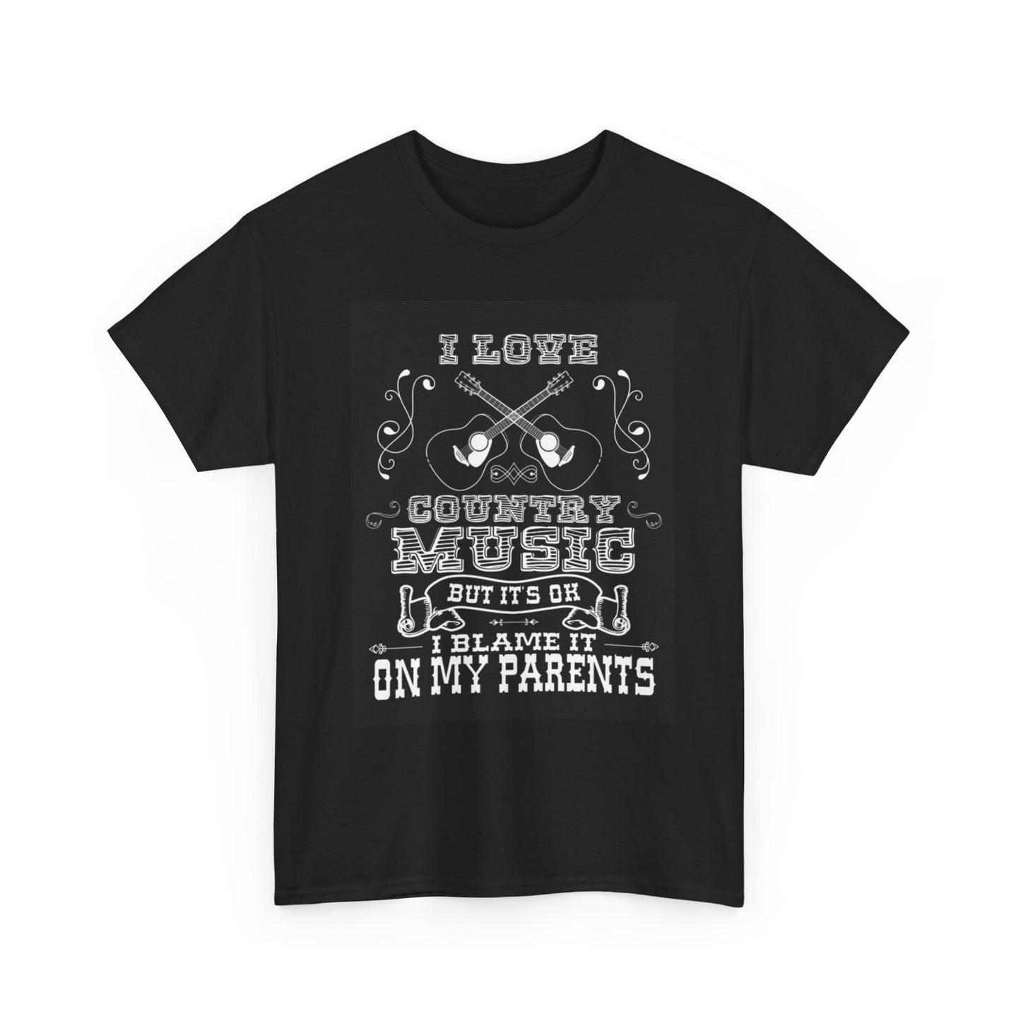 I Love Country Music Tshirt Retro Strait Wille Hank Unisex Heavy Cotton Tee
