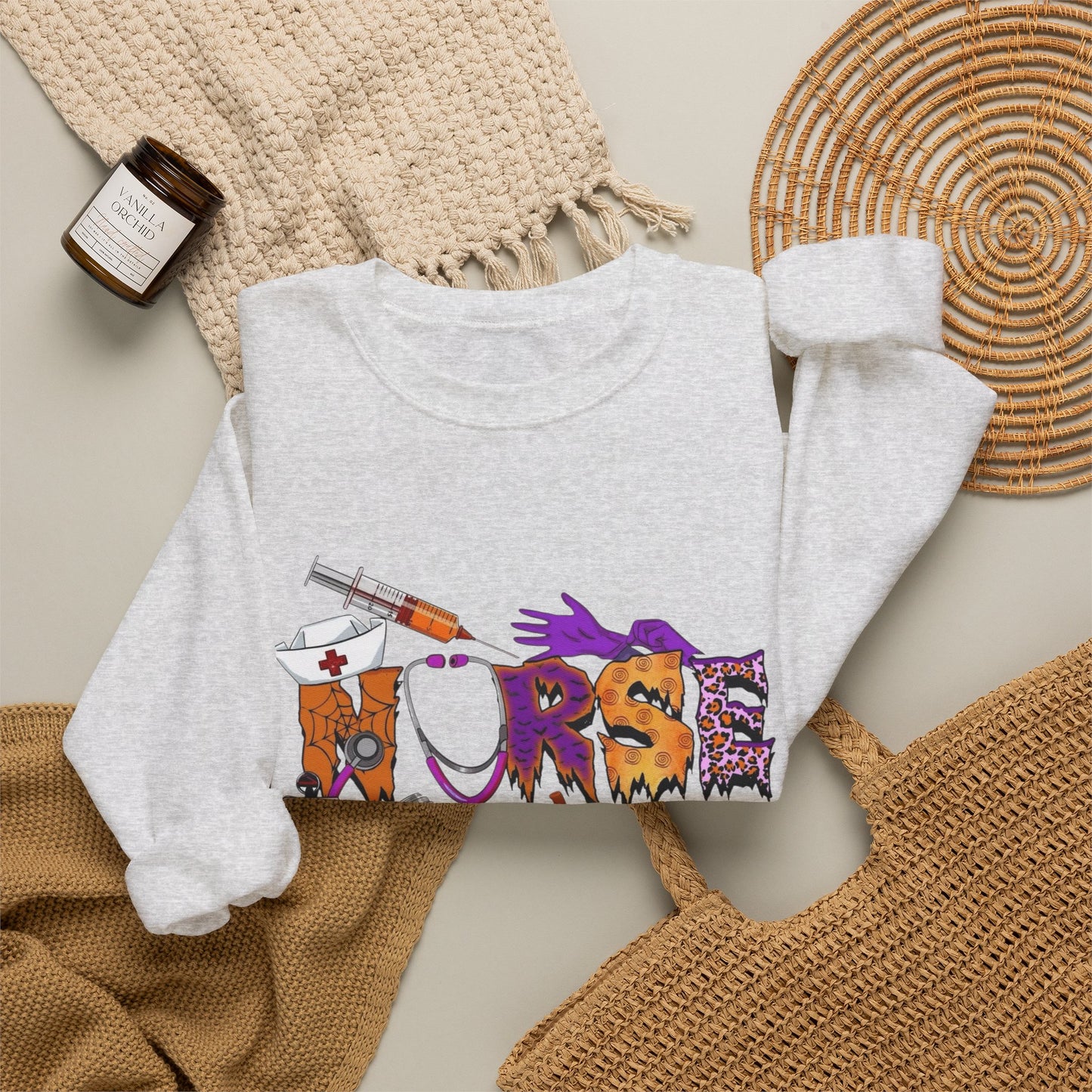 Halloween Nurse Graphic Sweater NEW Unisex Heavy Blend™ Crewneck Sweatshirt