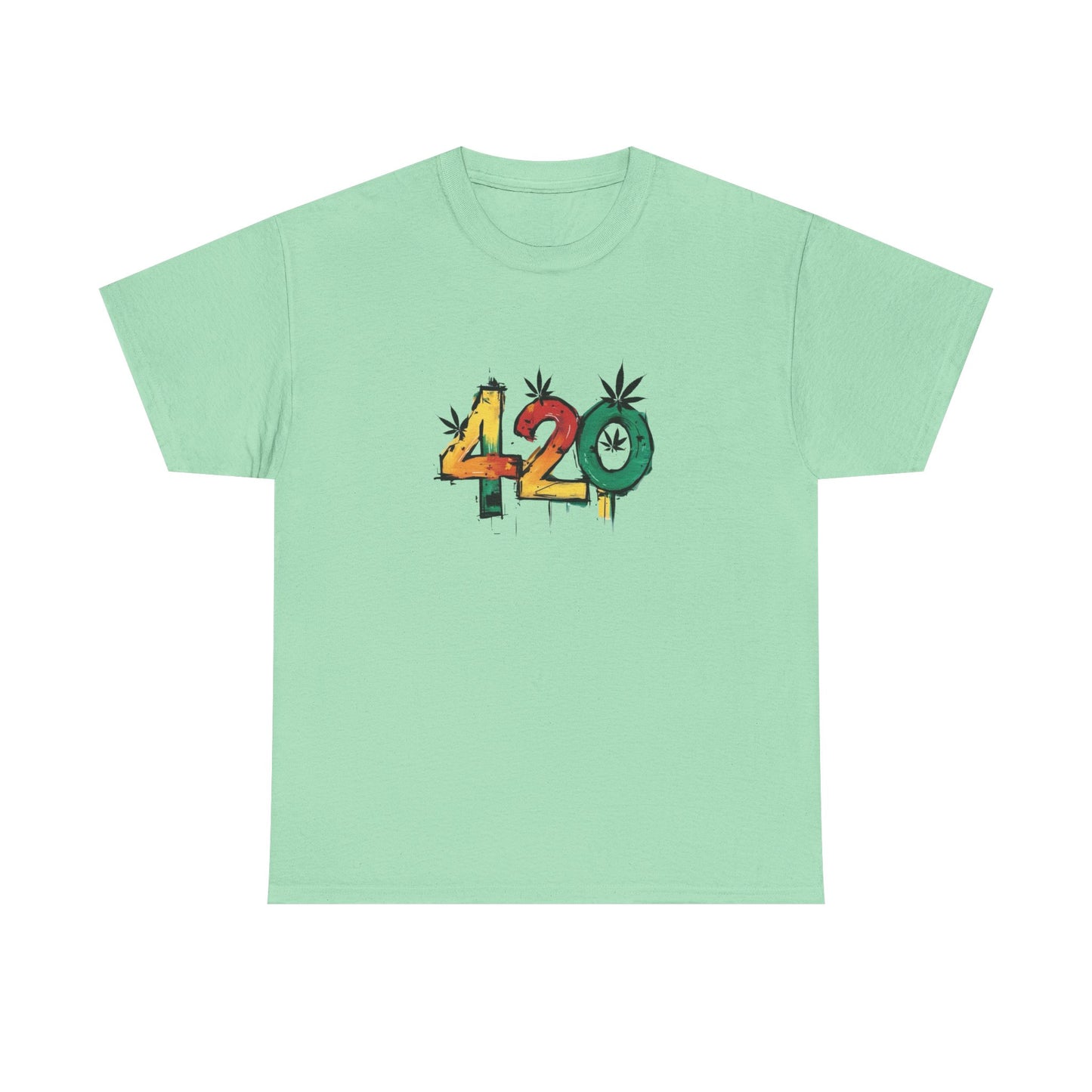 420 Rasta Pot Graphic T Shirt Unisex Heavy Cotton Tee