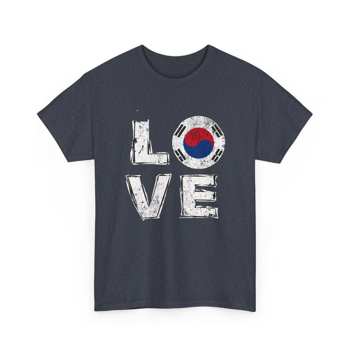 Love South Korea Graphic T Shirt Men's Heavy Cotton Tee
