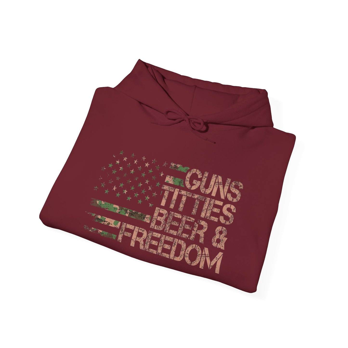 Guns Beer And Freedom Graphic Hoodie Heavy Blend Sweatshirt NEW