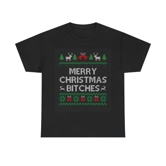 Merry Christmas Shirt Funny Office Party Gift Santa Unisex Heavy Cotton Tee