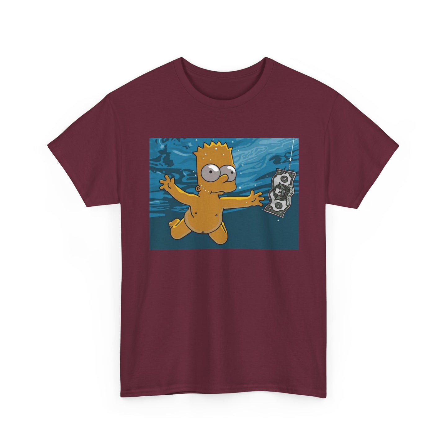 Simpsons T-shirt vintage nirvana retro art funny graphic Unisex Heavy Cotton Tee