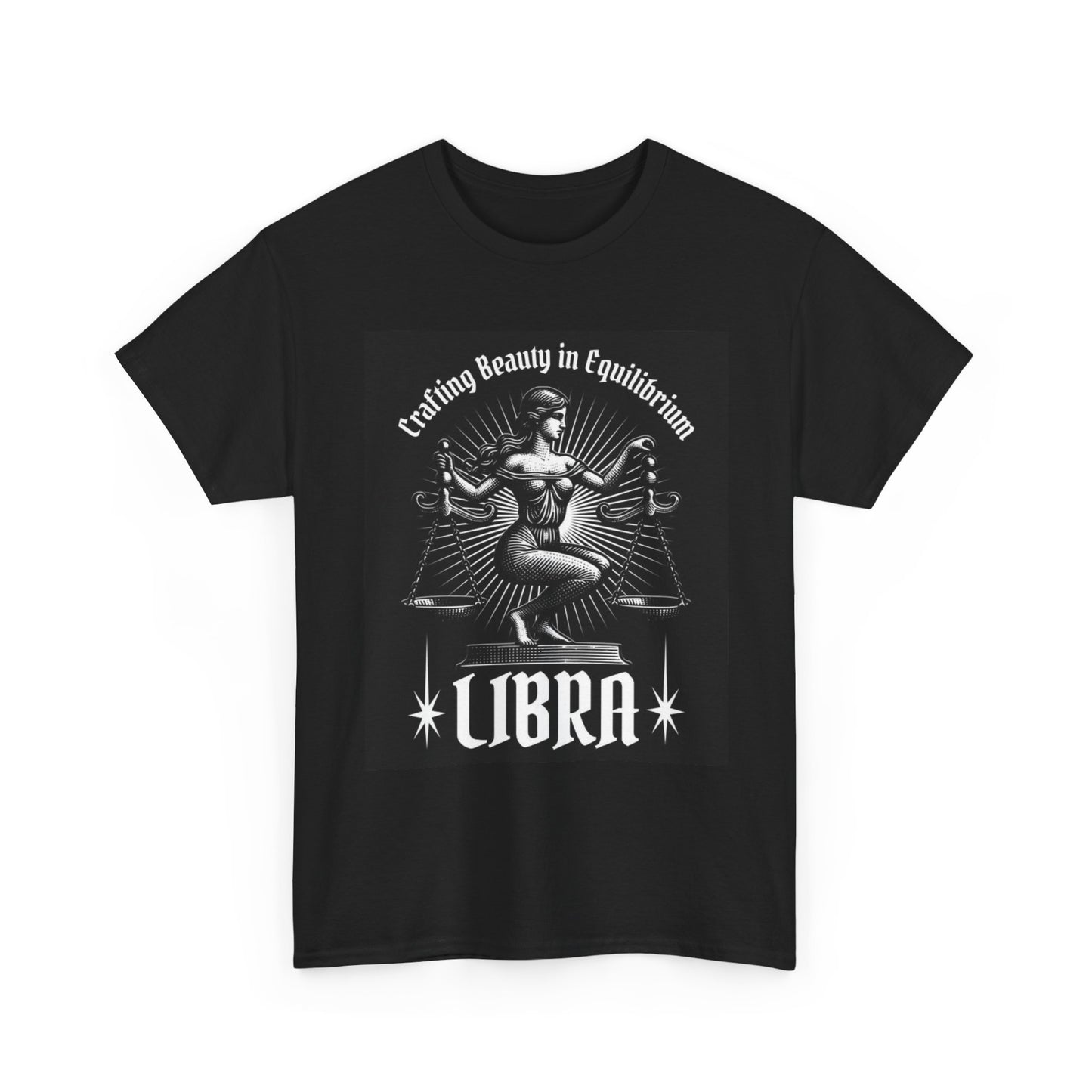 Libra Zodiac Astrology Sign Graphic T Shirt Unisex Heavy Cotton Tee 1
