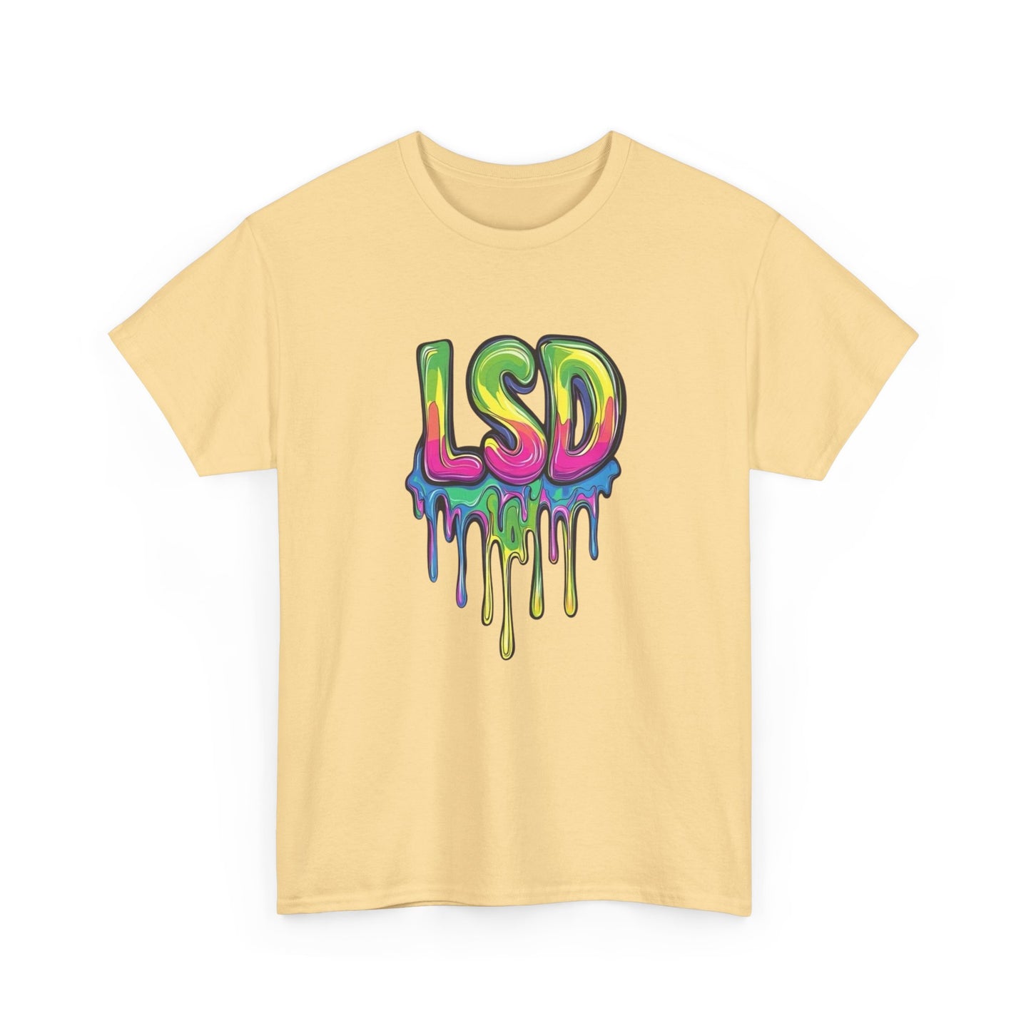LSD Trippy Neon Graphic T Shirt Unisex Heavy Cotton Tee