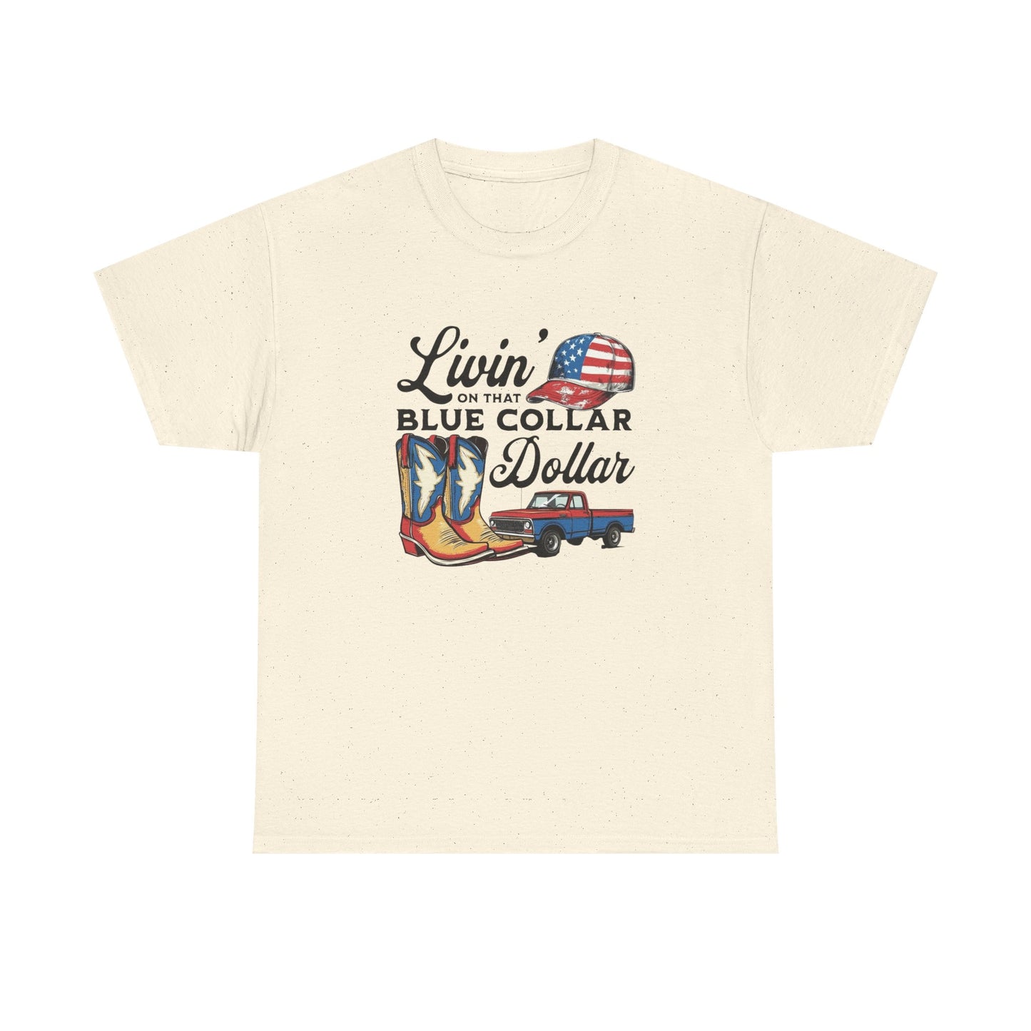 Living That Blue Collar Life Graphic T Shirt Unisex Heavy Cotton Tee Gift