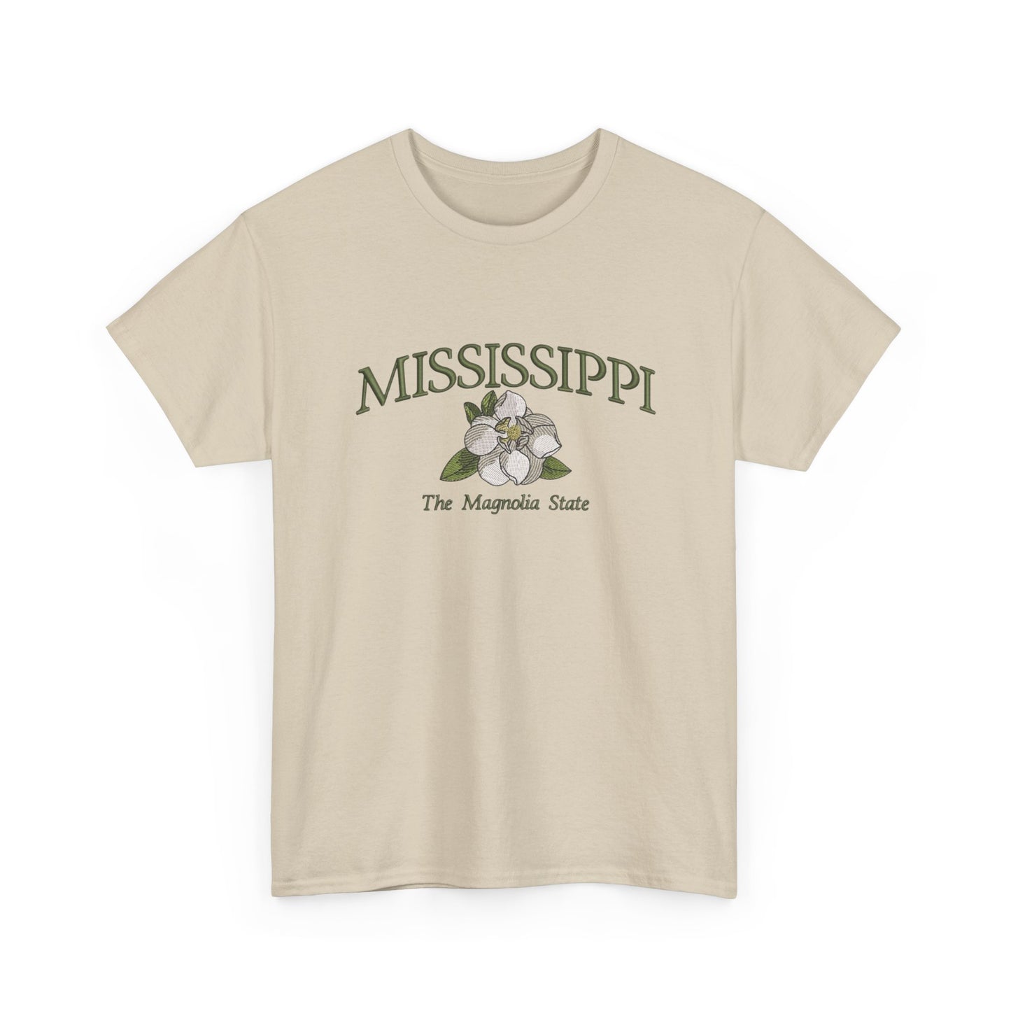 Mississippi The Magnolia State Graphic T Shirt NEW Unisex Heavy Cotton Tee