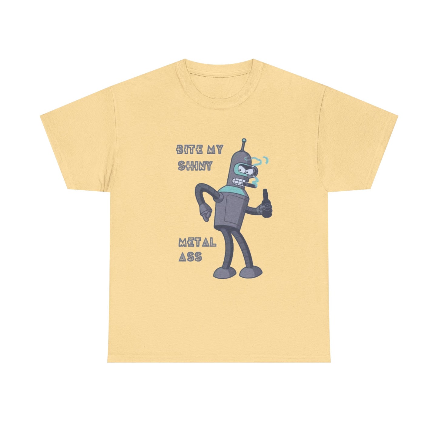 Bender Bite My Shiny Metal Ass Funny Graphic T Shirt NEW Unisex Heavy Cotton Tee