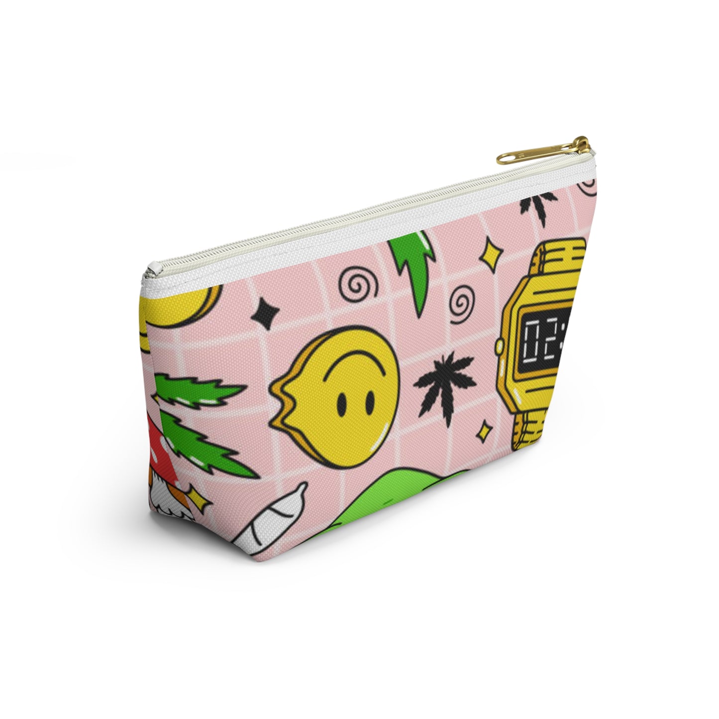 90s Weed Funny Graphic Travel Bag Multi ColorAccessory Pouch w T-bottom