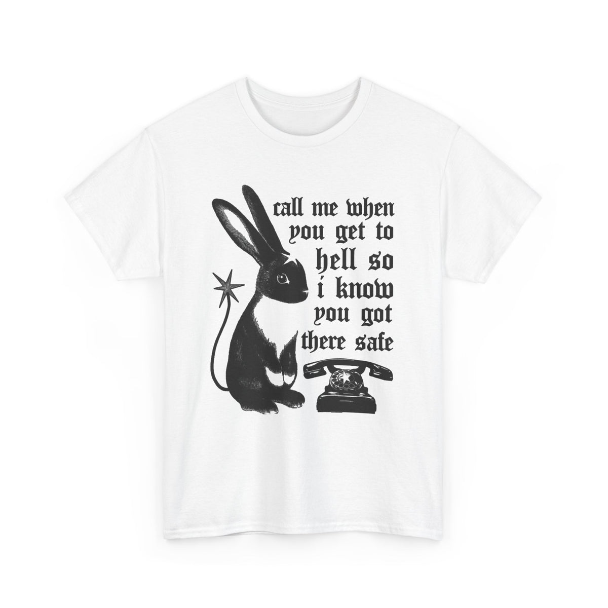 Black Rabbit Telephone Quote T-Shirt Men's Graphic Tee