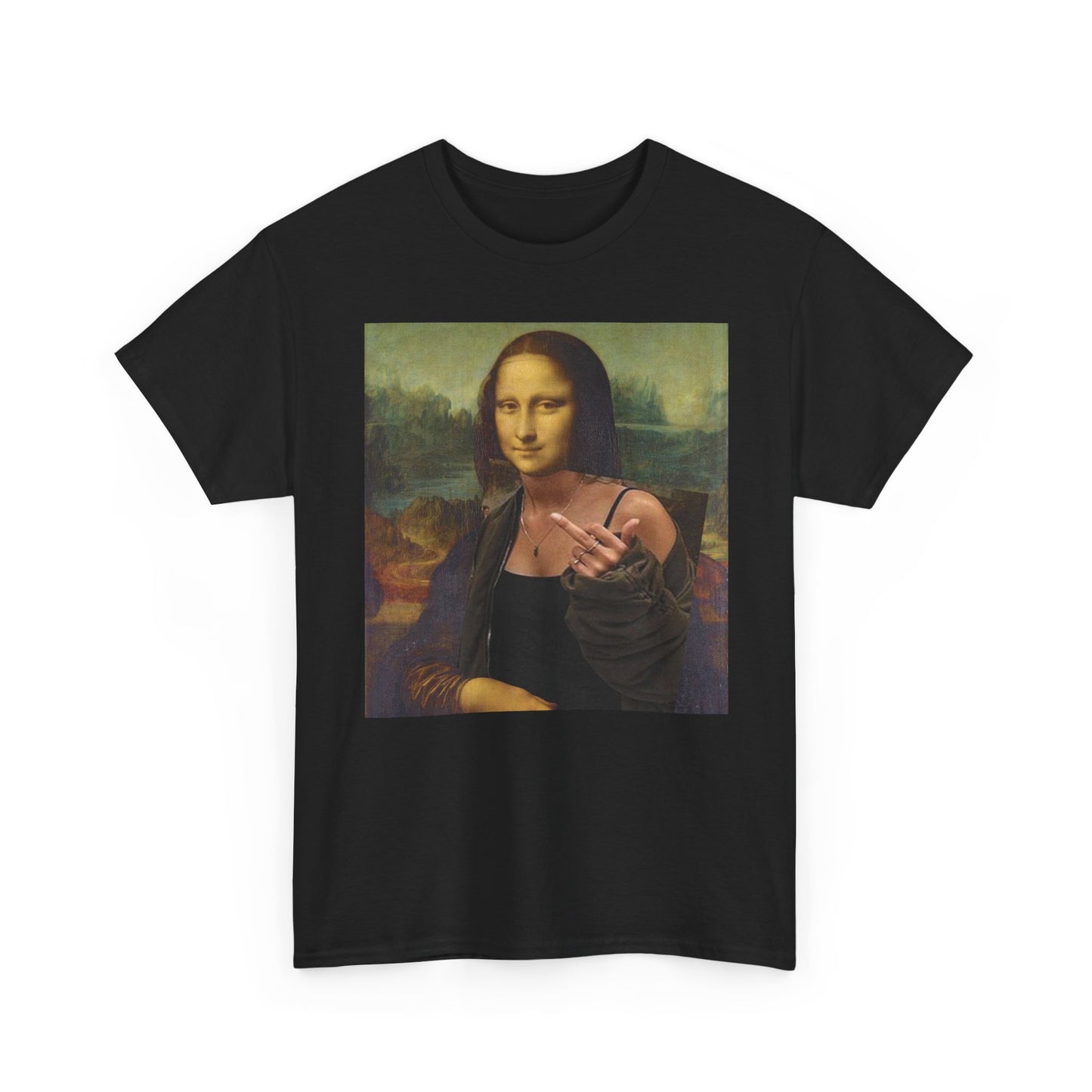 Mona Lisa Painting Funny Graphic T Shirt NEW S-5XL Unisex Heavy Cotton Tee
