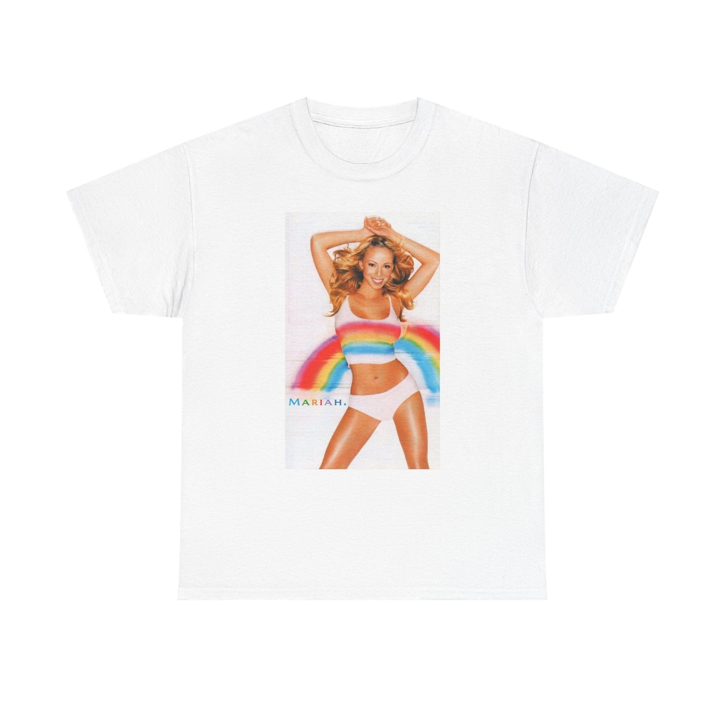 Mariah Carey T-shirt vintage Adam Sandler retro rainbow Unisex Heavy Cotton Tee