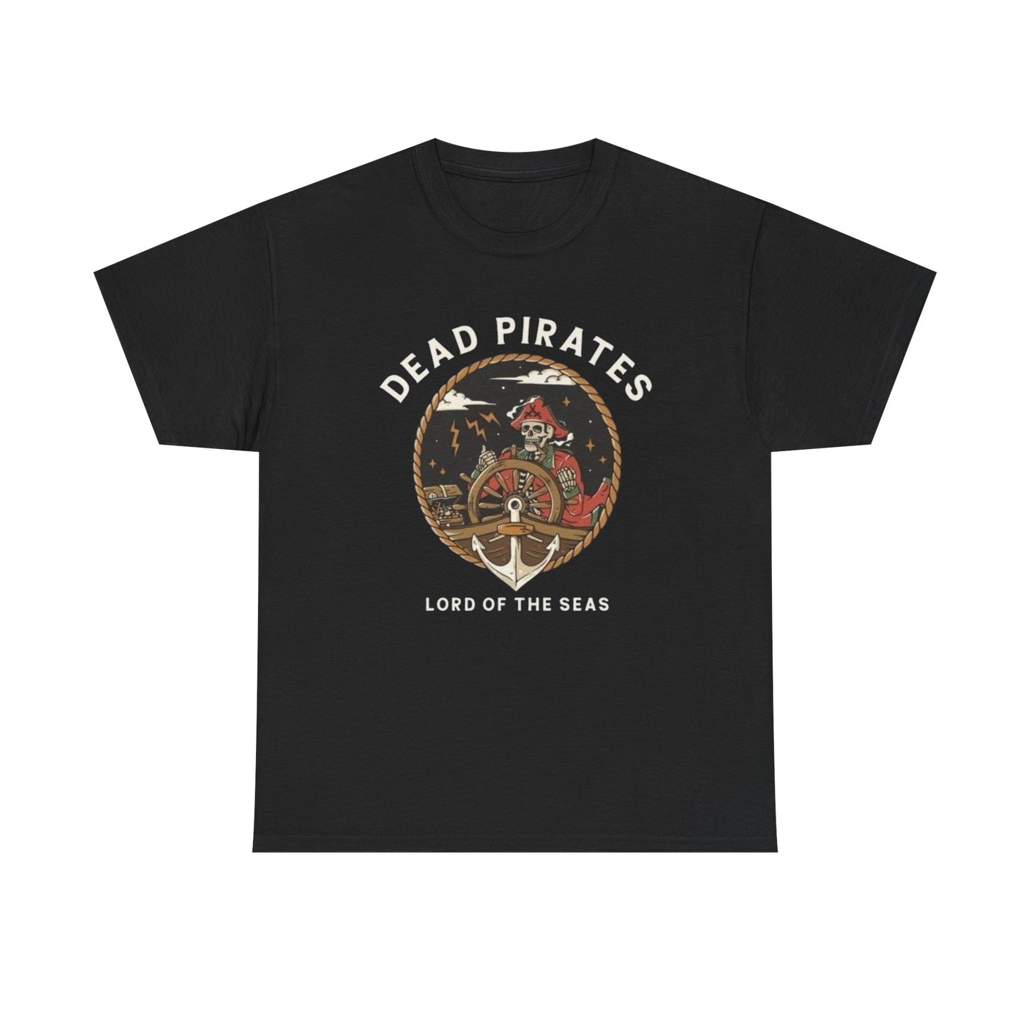 Dead Pirates Lord Of The Seas Vintage Graphic T-Shirt, Unisex Cotton Shirt
