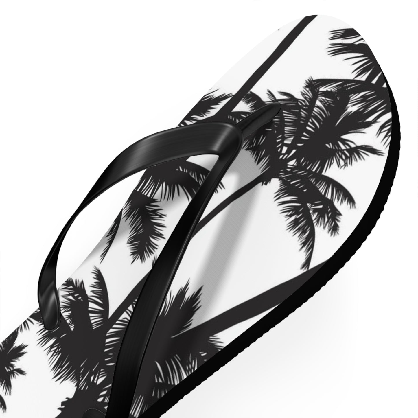 Black And White Palm Trees Sandals Summer Flip Flops Slides BRAND NEW