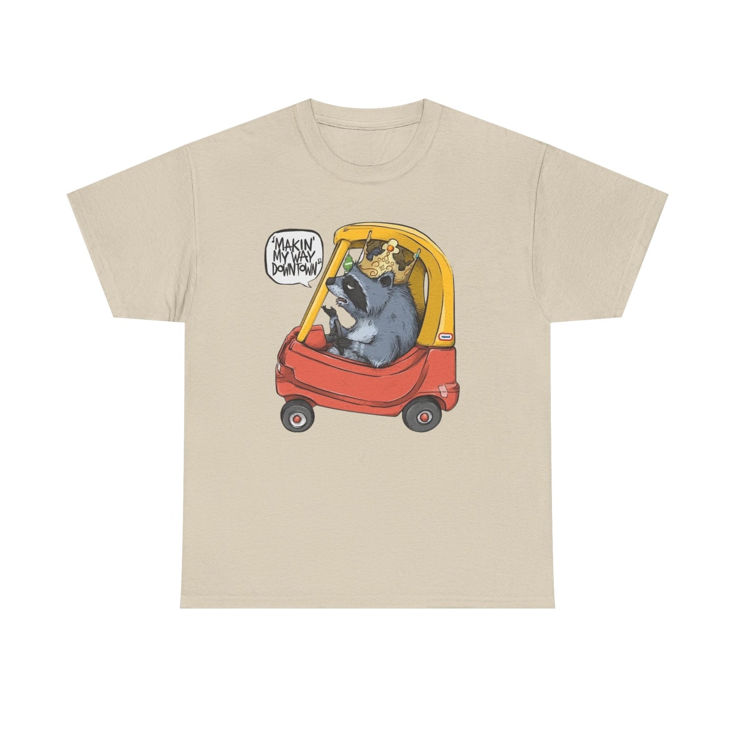 Funny Raccoon King Graphic T Shirt Unisex Heavy Cotton Tee