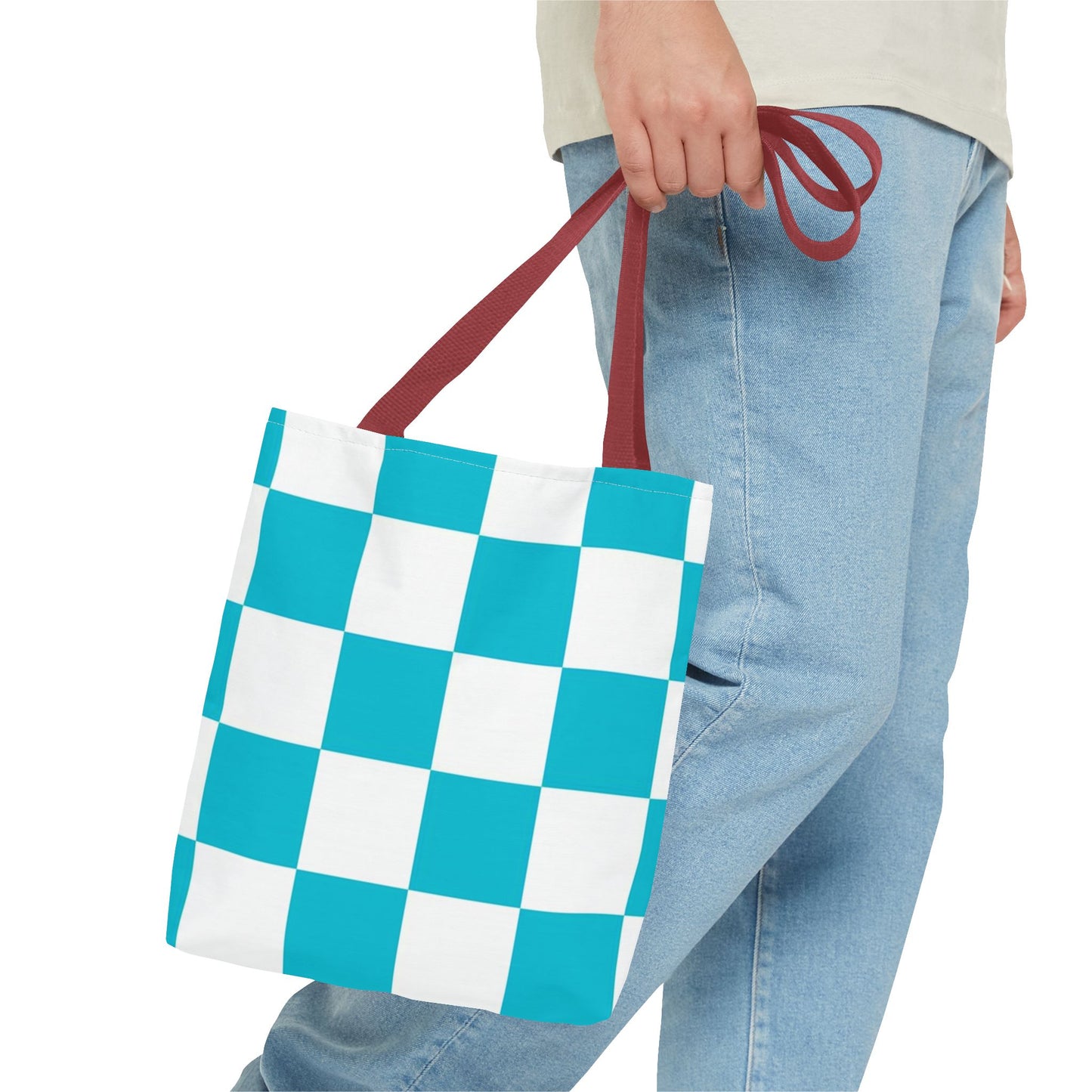 Turquoise Checkered BRAND NEW Purse - Pocketbook - Travel Tote BagTote Bag (AOP)