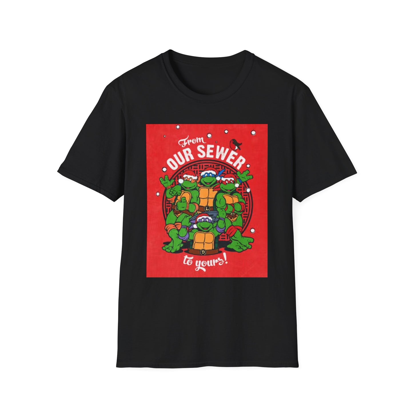 Christmas Turtles Graphic T Shirt Funny Retro Holidays Unisex Softstyle T-Shirt