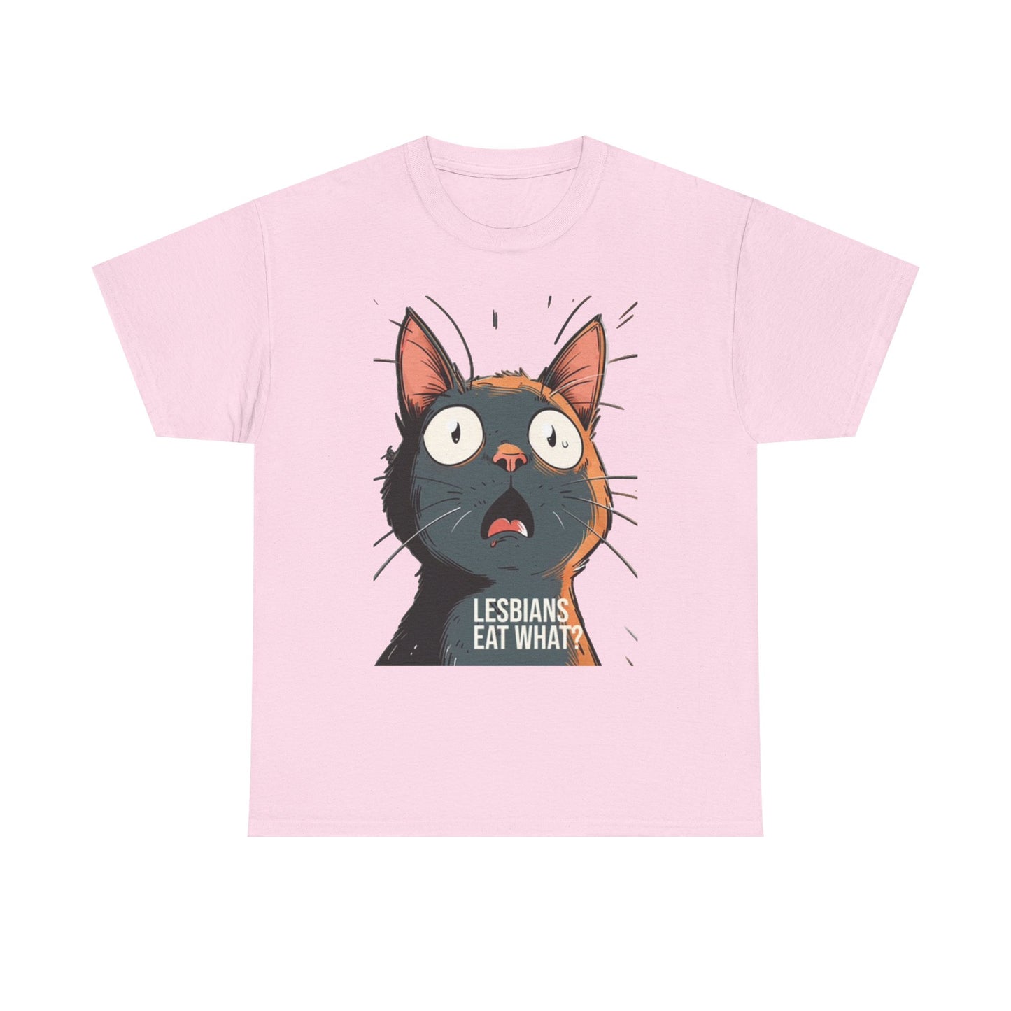 Funny Cat Lesbian Jokes Humor Graphic T Shirt NEW Unisex Heavy Cotton Tee