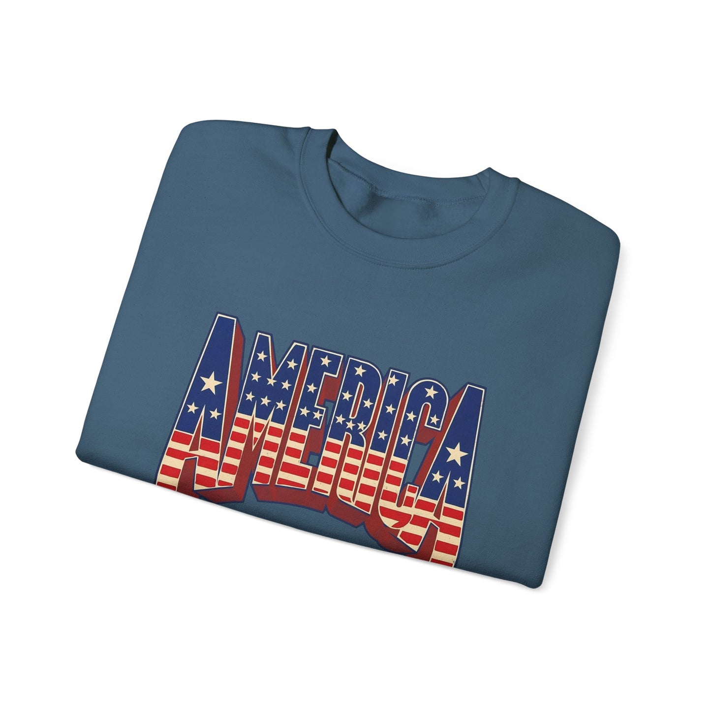 America Graphic USA Retro Sweater NEW Unisex Heavy Blend™ Crewneck Sweatshirt