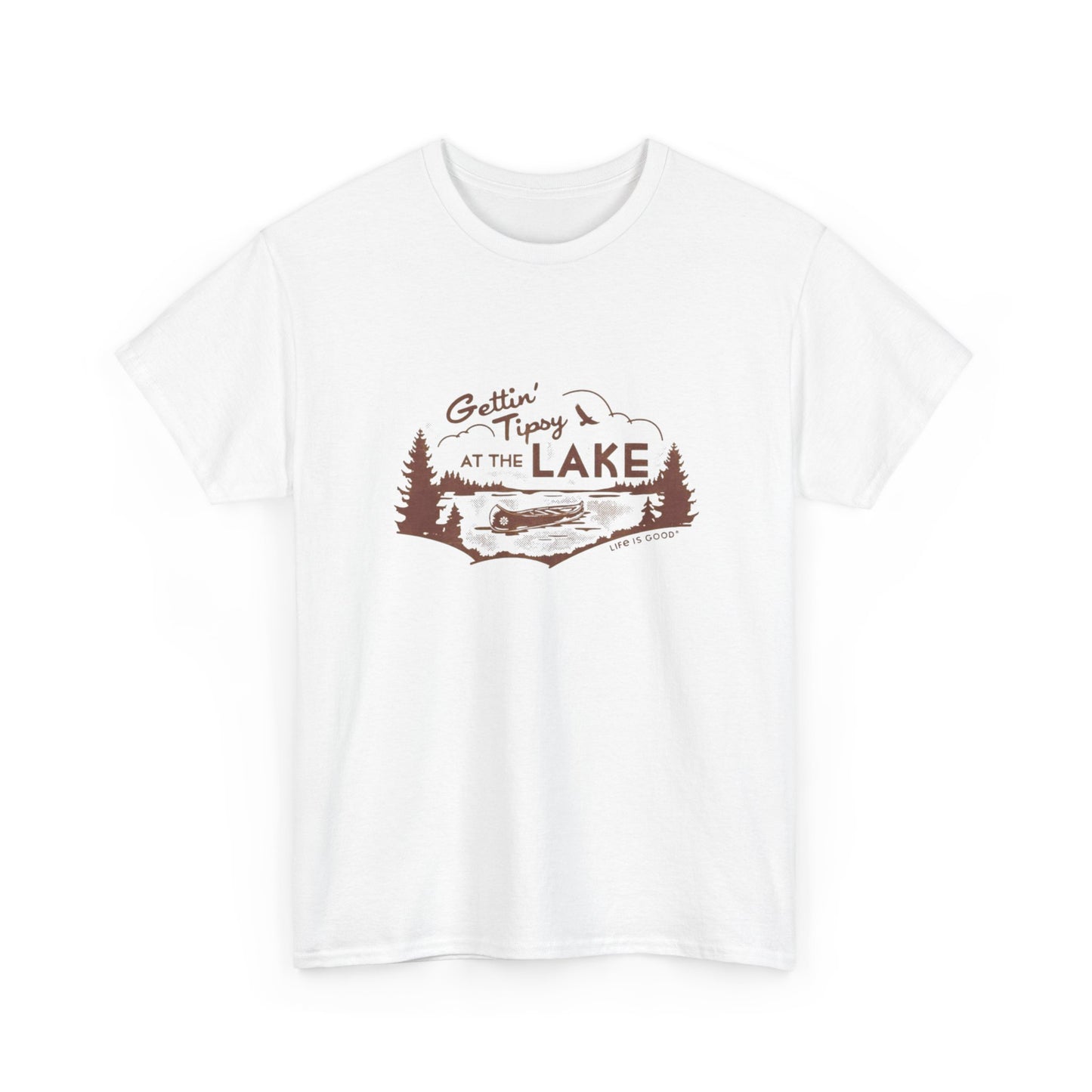 Getting Tipsy At The Lake Graphic T Shirt Unisex Heavy Cotton Tee