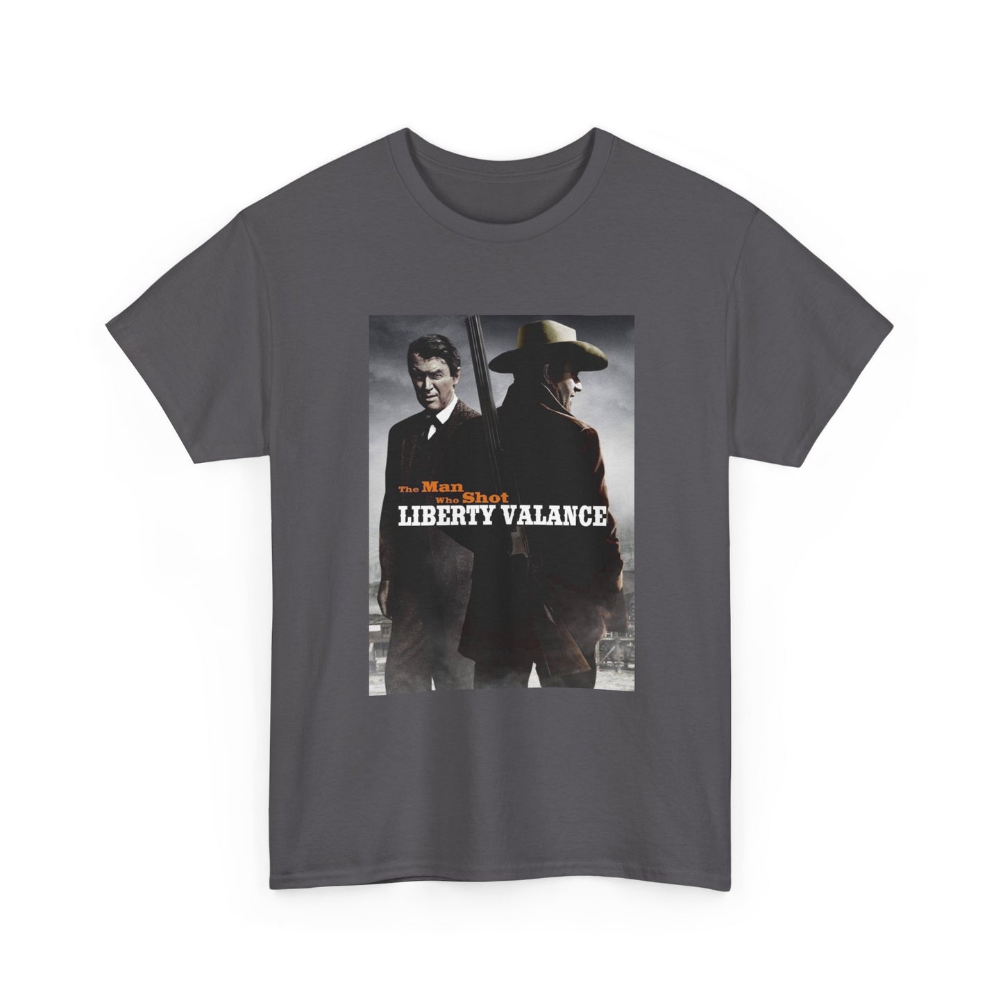 The Man Who Shot Liberty Valance Tshirt Vintage Poster Unisex Heavy Cotton Tee 1