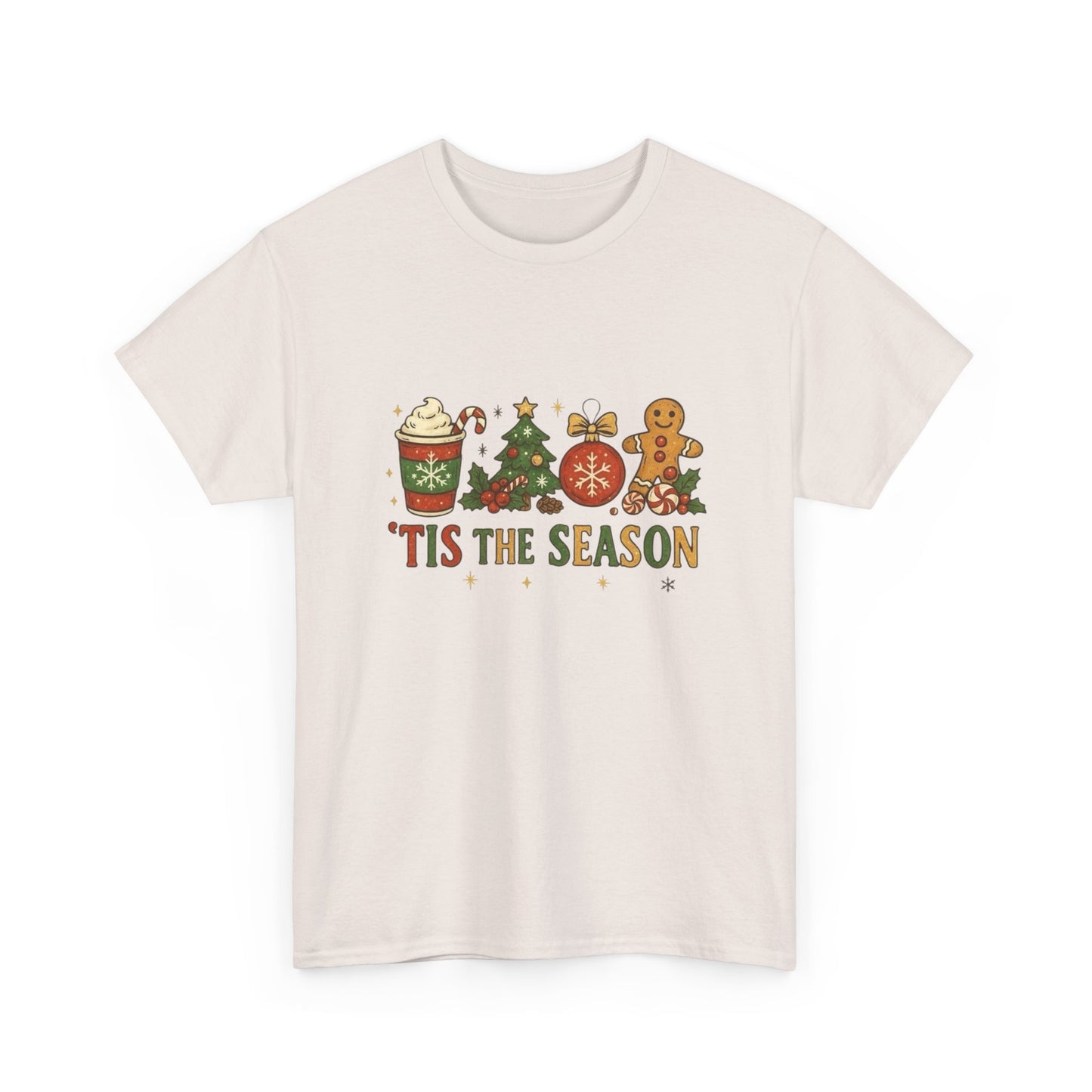 Tis The Season Christmas Graphic T Shirt NEW Unisex Heavy Cotton Tee