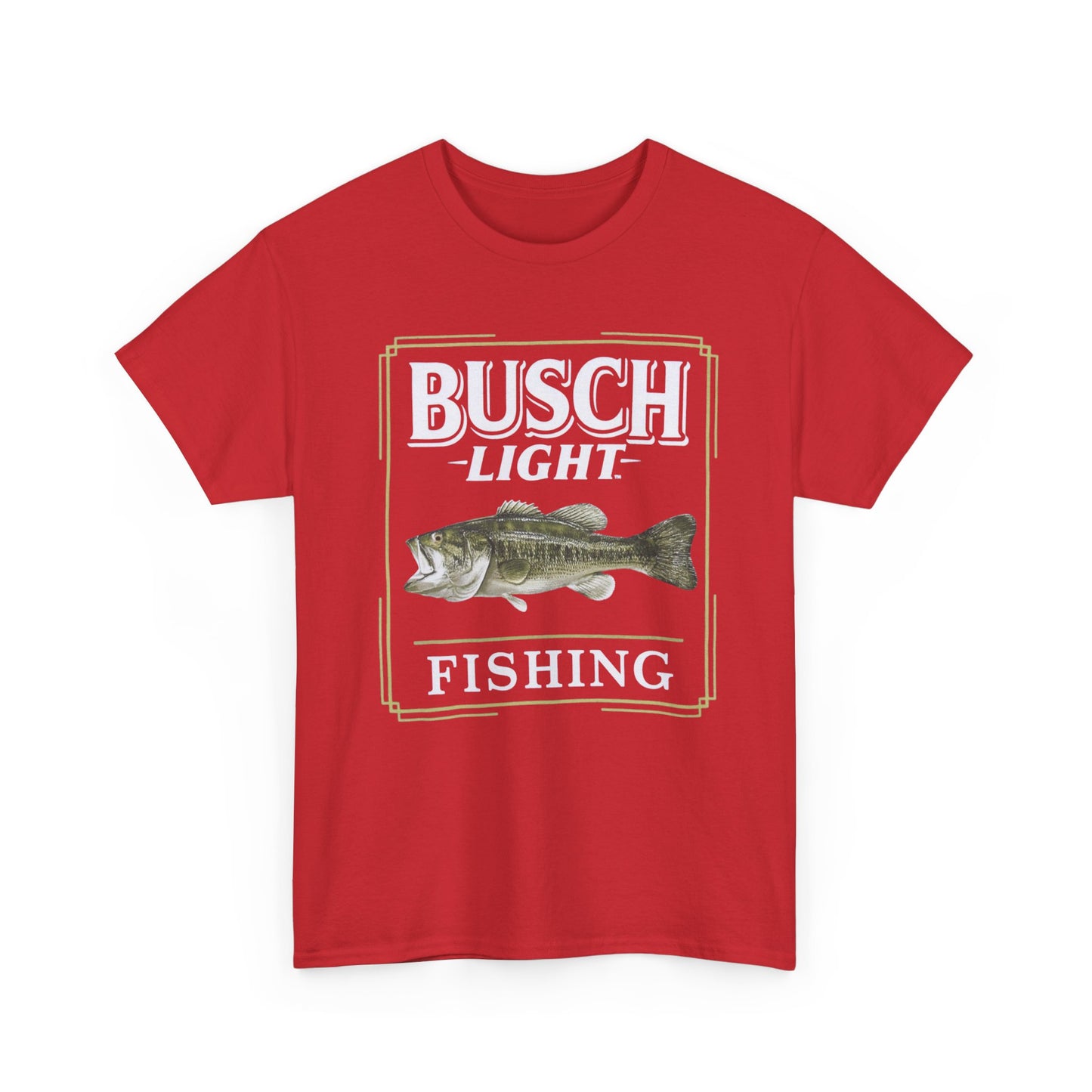 Busch Light Fishing Beer Graphic T Shirt Unisex Heavy Cotton Tee