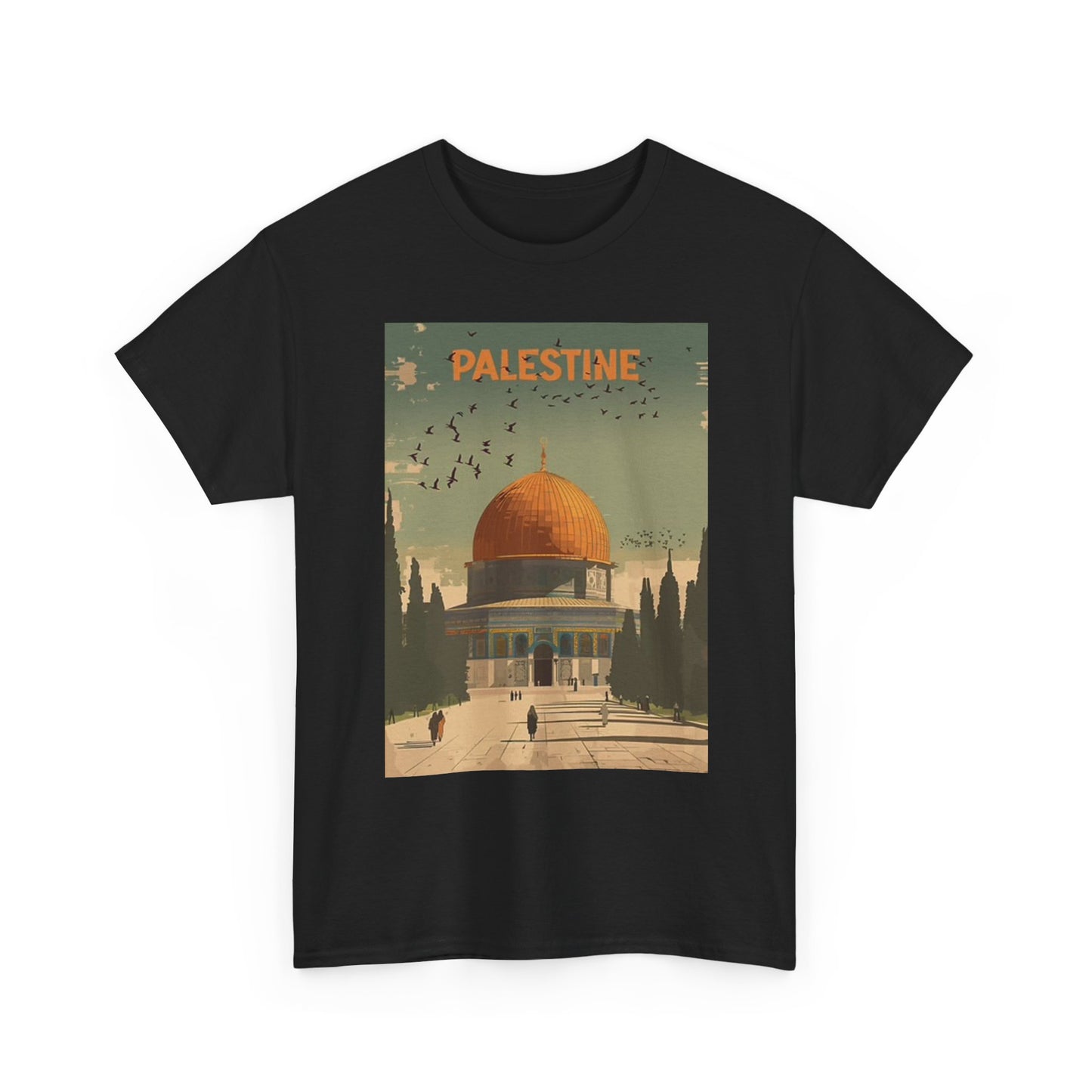 Palestine Graphic T Shirt Retro Art Poster Vintage Unisex Heavy Cotton Tee