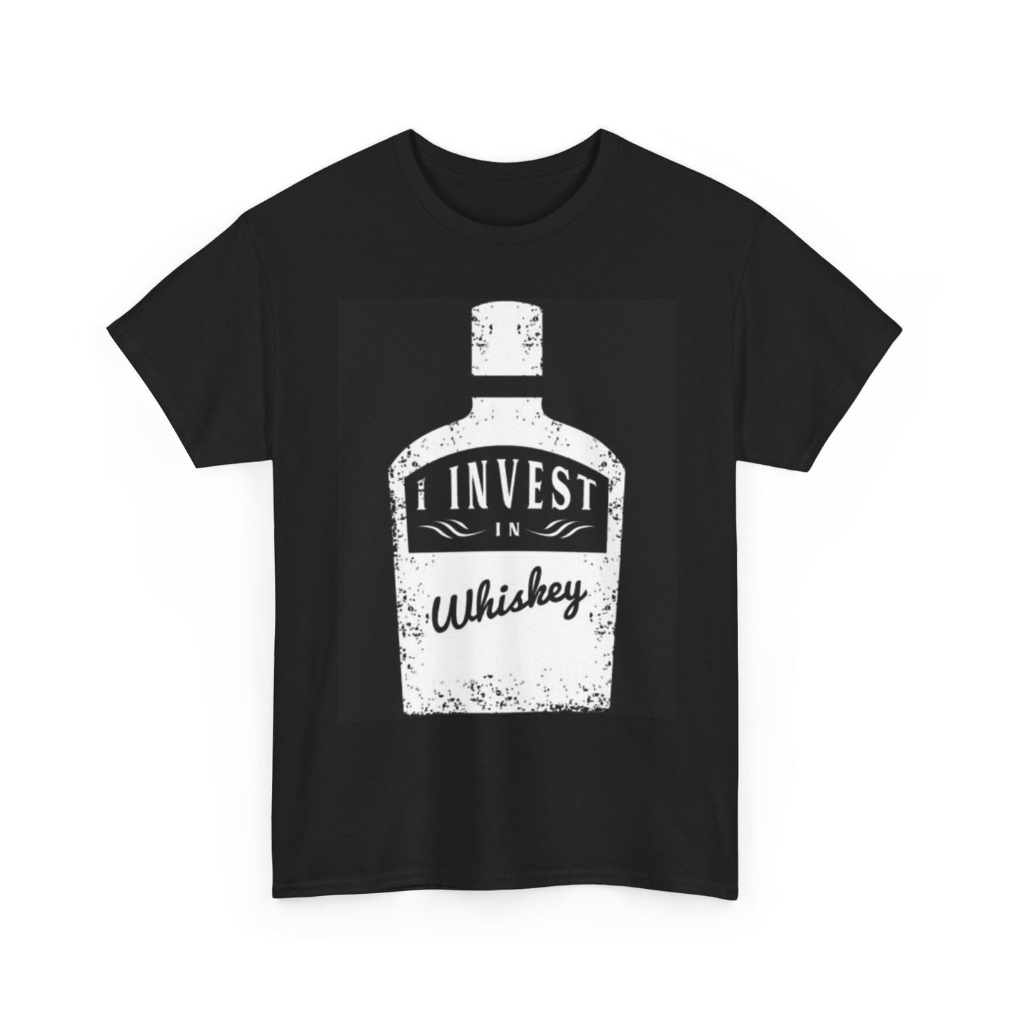 I Invest In Whiskey Graphic T Shirt Funny Gift Garage Beers Unisex Heavy Cotton