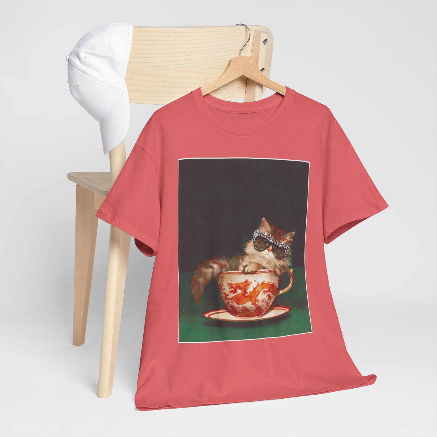 Cat in Tea Cup Graphic T Shirt