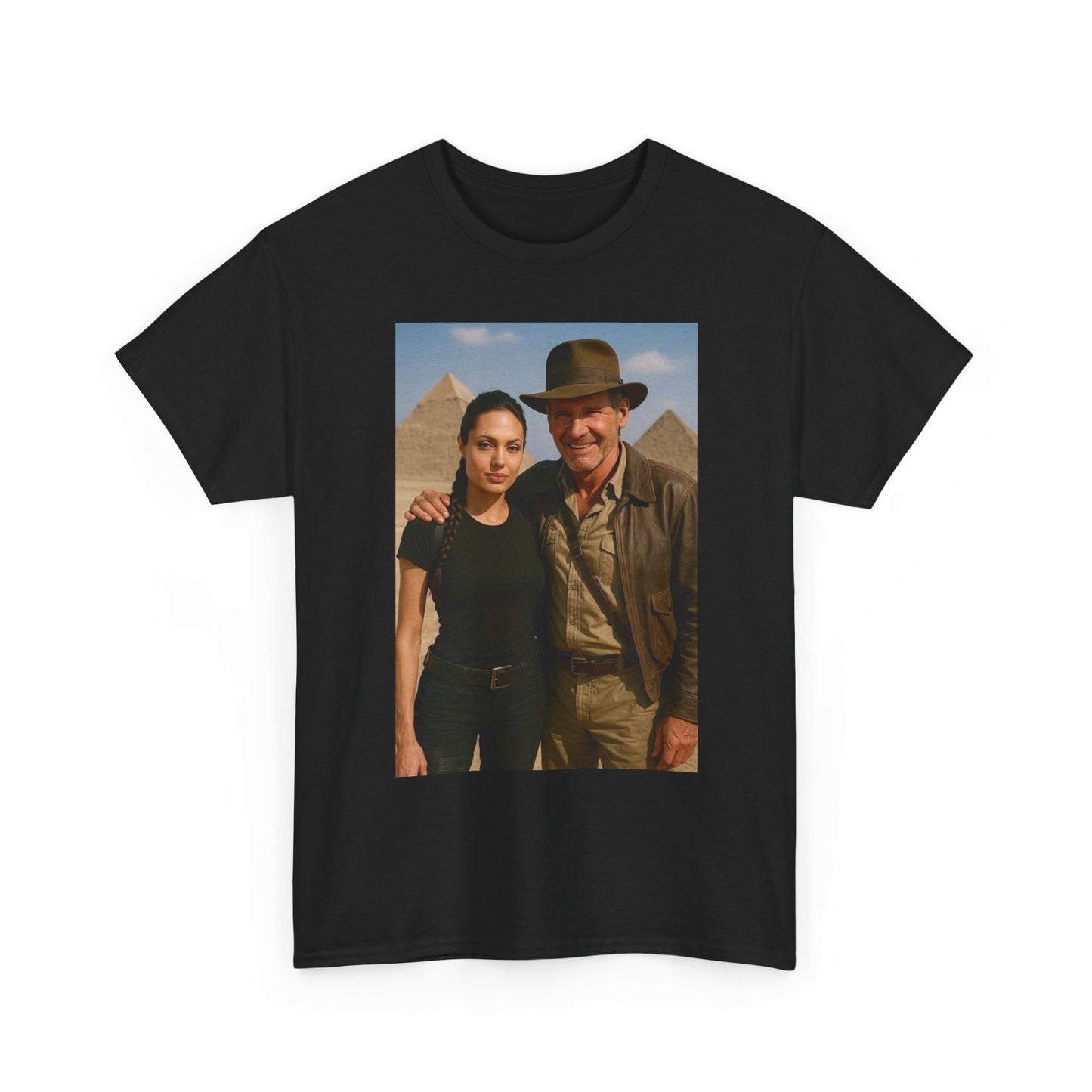 Lara Croft Indiana Jones Funny Graphic T Shirt NEW S-5XL Unisex Heavy Cotton Tee