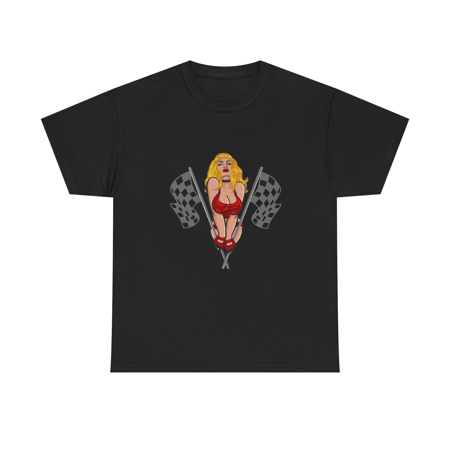 Pinup Racing Girls Graphic T Shirt Unisex Heavy Cotton Tee GIFT NEW