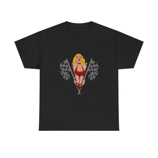 Pinup Racing Girls Graphic T Shirt Unisex Heavy Cotton Tee GIFT NEW