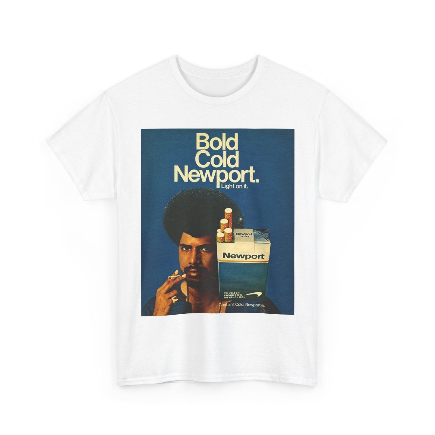 Newport T-shirt cigarette vintage art poster 90s retro Unisex Heavy Cotton Tee