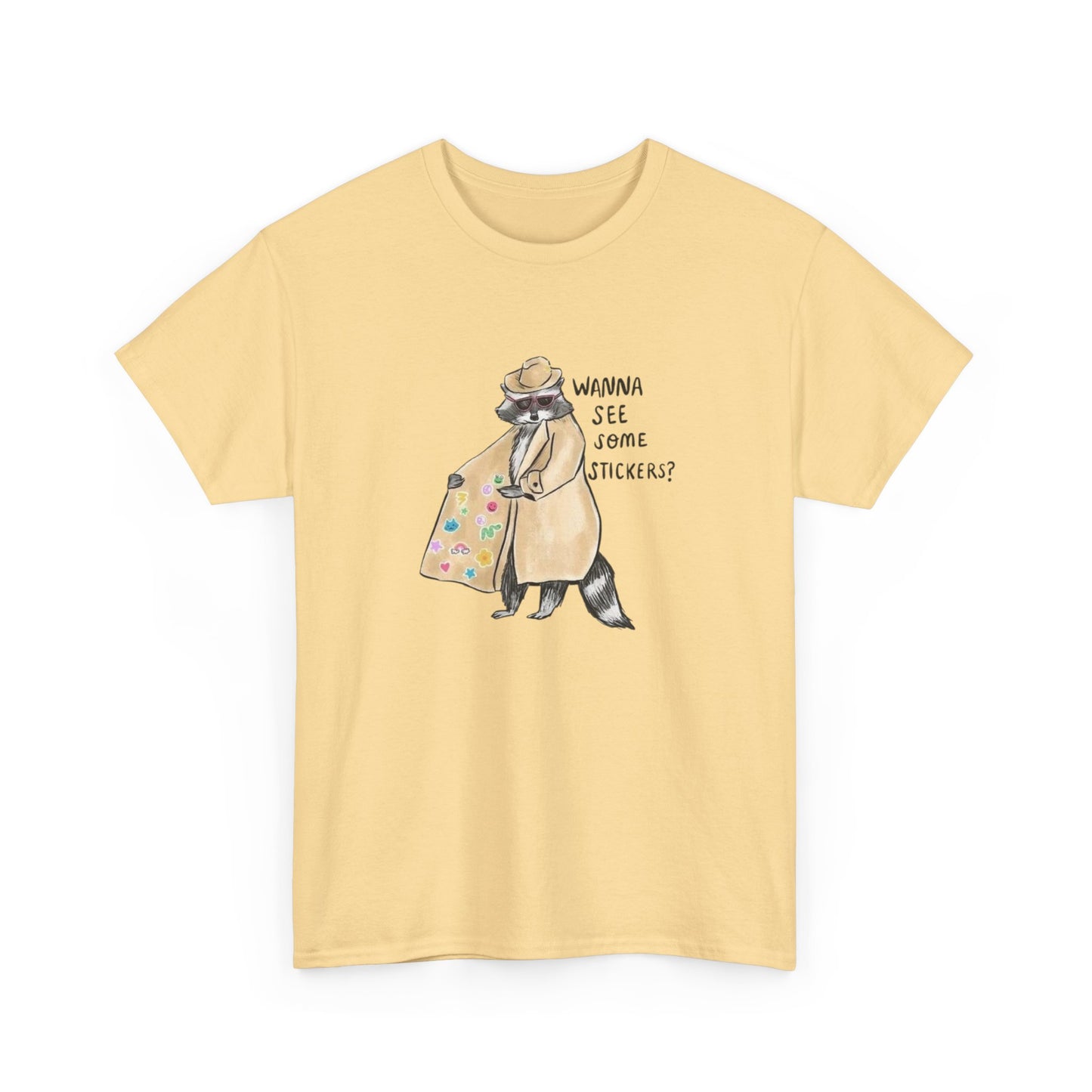 Funny Raccoon Graphic T Shirt Unisex Heavy Cotton Tee