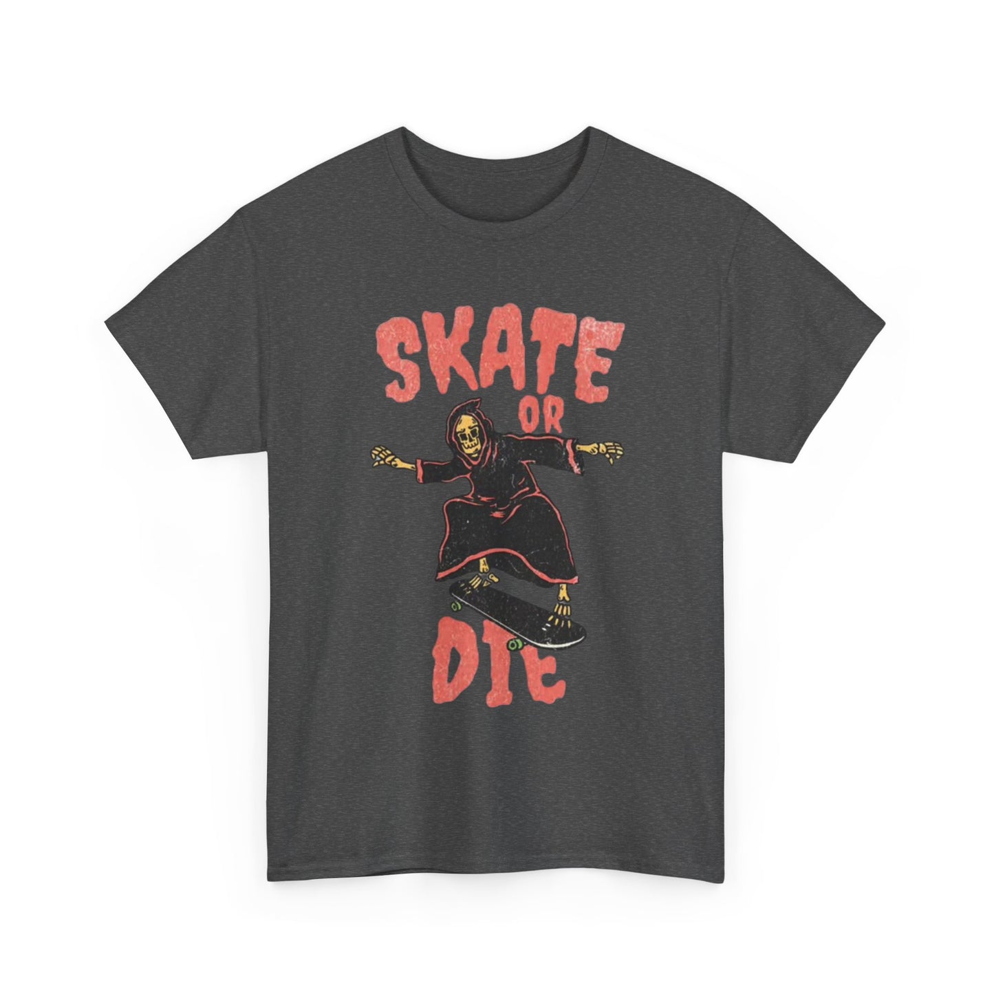 Skate Or Die Shirt Retro Skateboarding Dunks Skeleton Unisex Heavy Cotton Tee