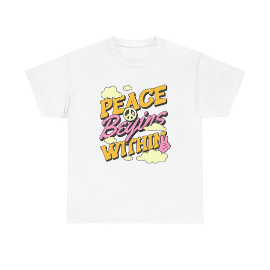 Peace Begins Within Graphic T Shirt NEW ADULT Tee