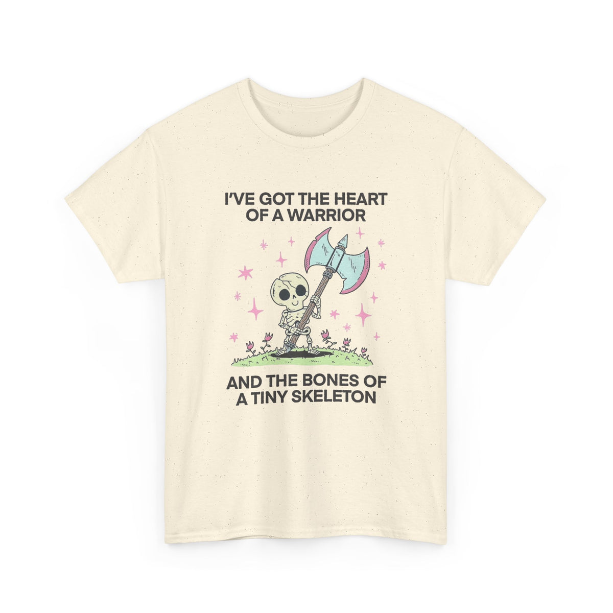 Skeleton Warrior Quote T-Shirt | Heart of a Warrior Men's Graphic Tee