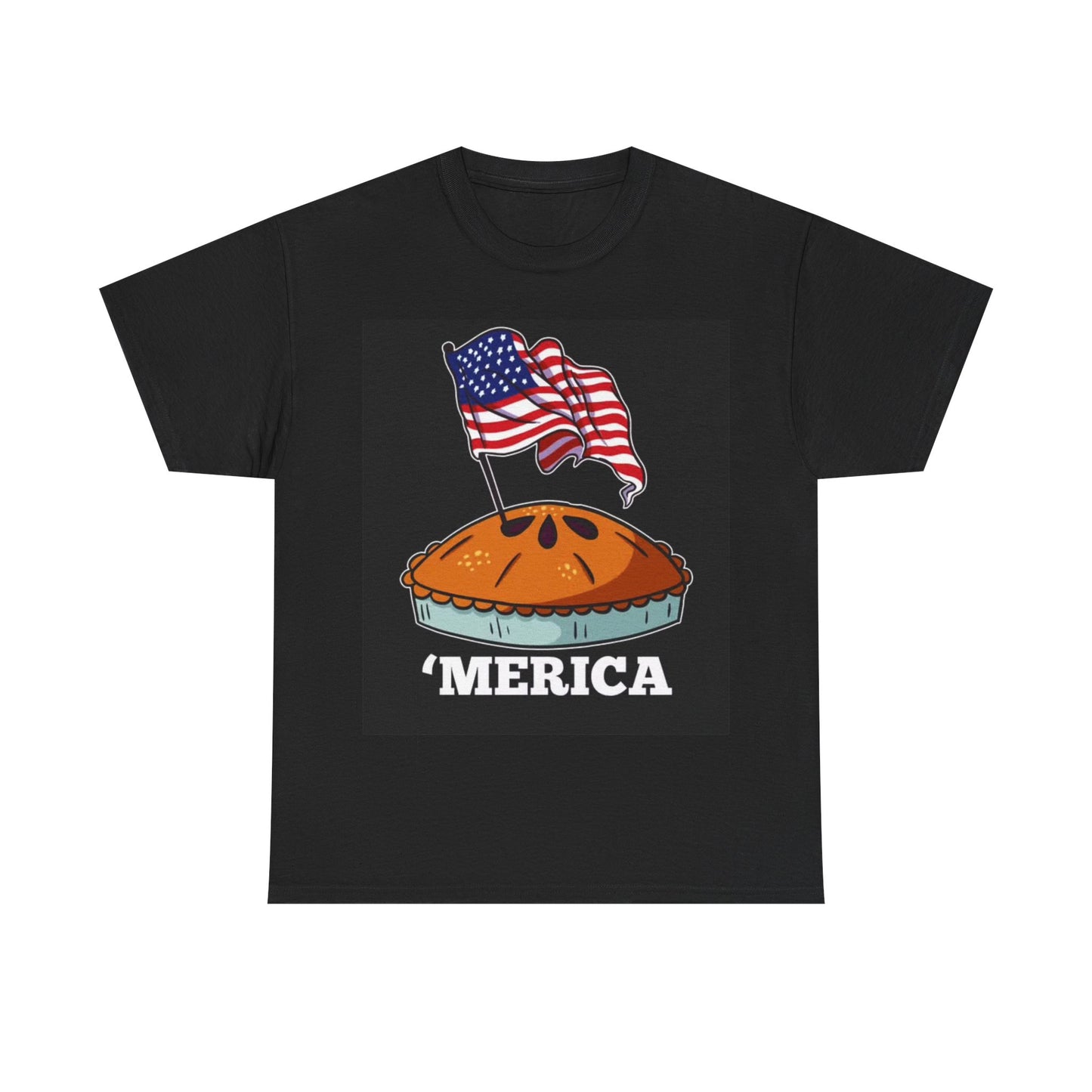 American Apple Pie Tshirt American Flag july 4th USA Unisex Heavy Cotton Tee