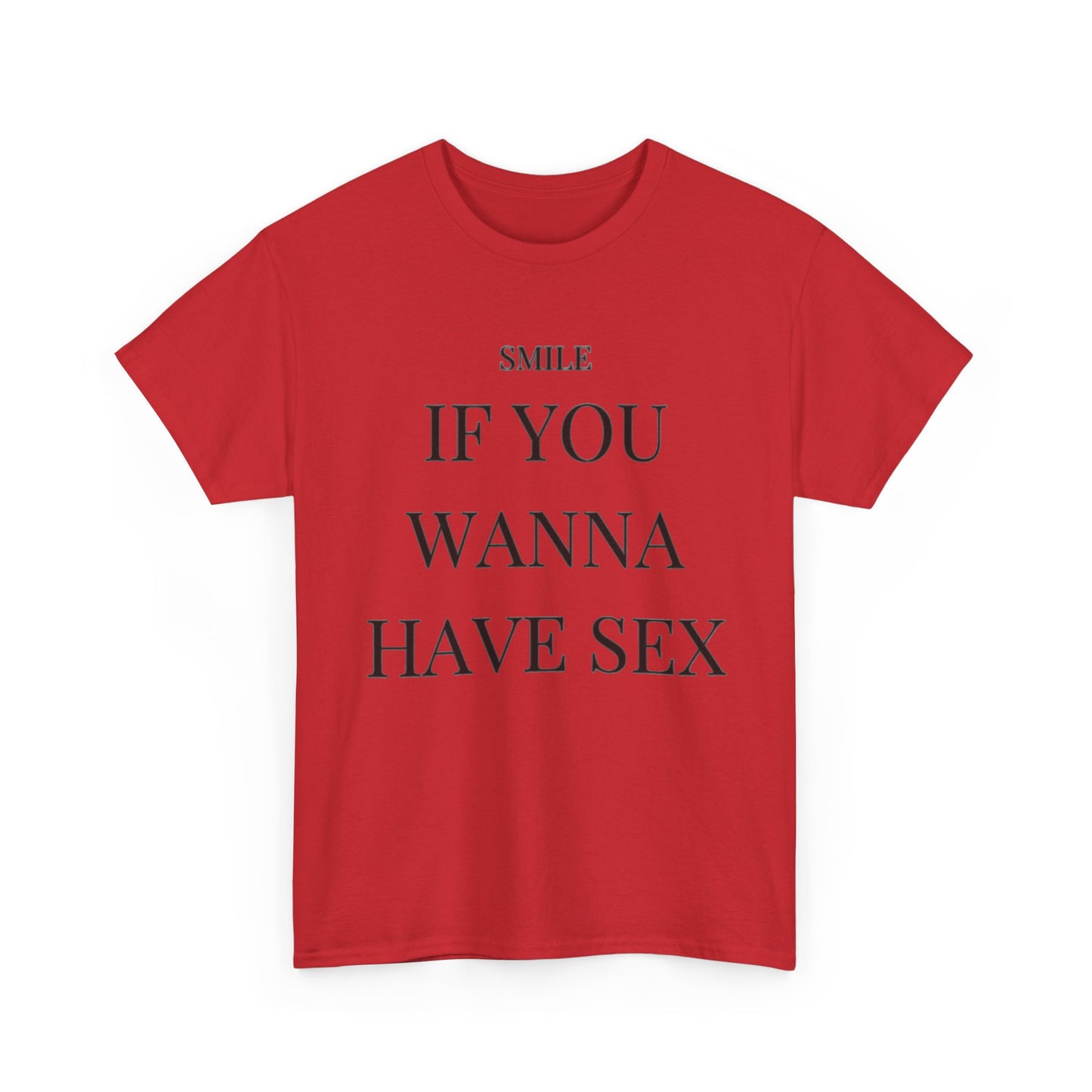 Smile If You Wanna Have Sex T shirt Funny Gift Comedy Unisex Heavy Cotton Tee