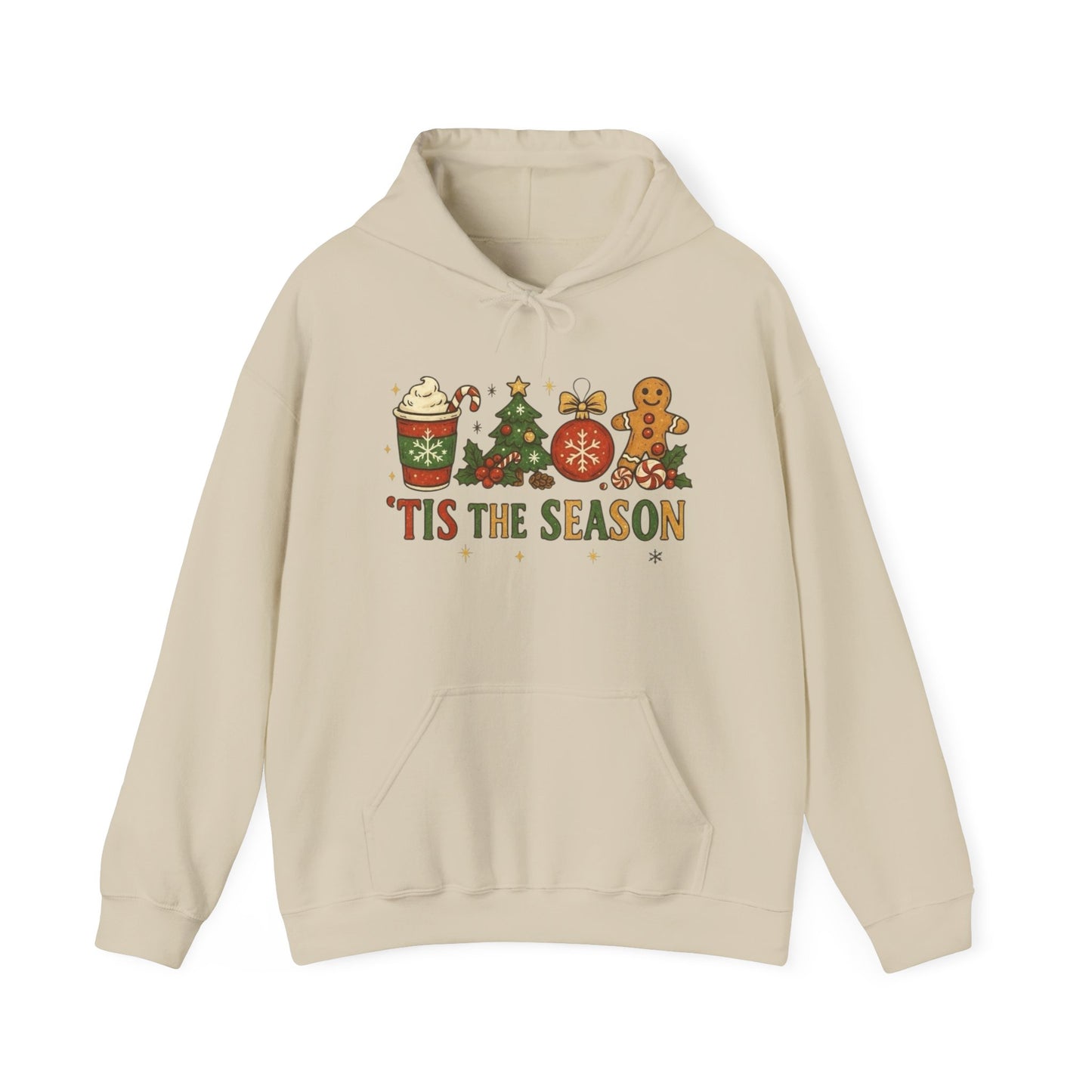 Tis The Season Gingerbread Man Graphic Hoodie NEW Heavy Blend™ Hooded Sweatshirt