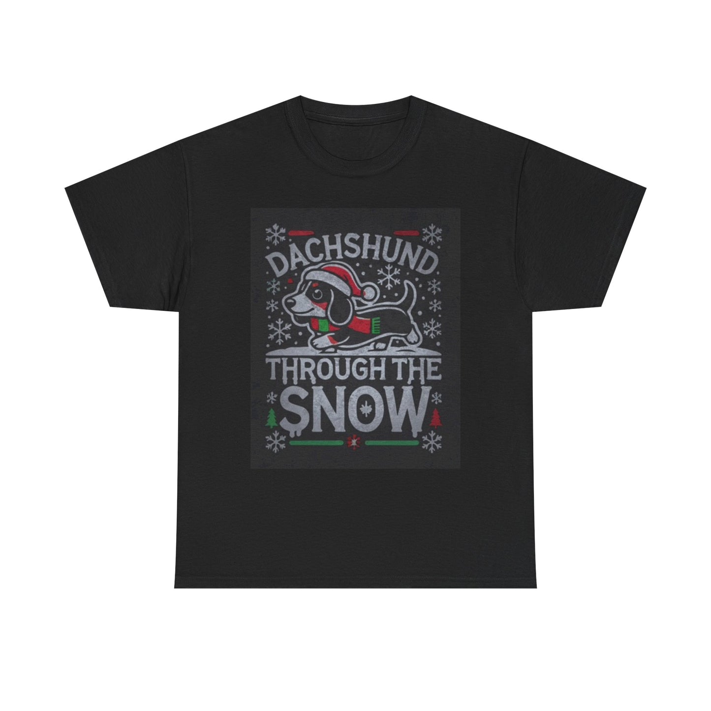 Dachshund T Shirt Funny Christmas Graphic Dog Lover Unisex Heavy Cotton Tee