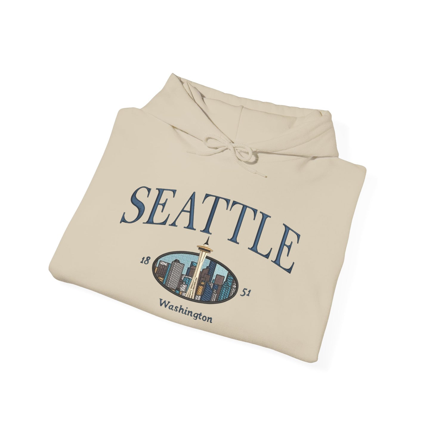 Seattle Washington Graphic Hoodie Heavy Blend Sweatshirt NEW