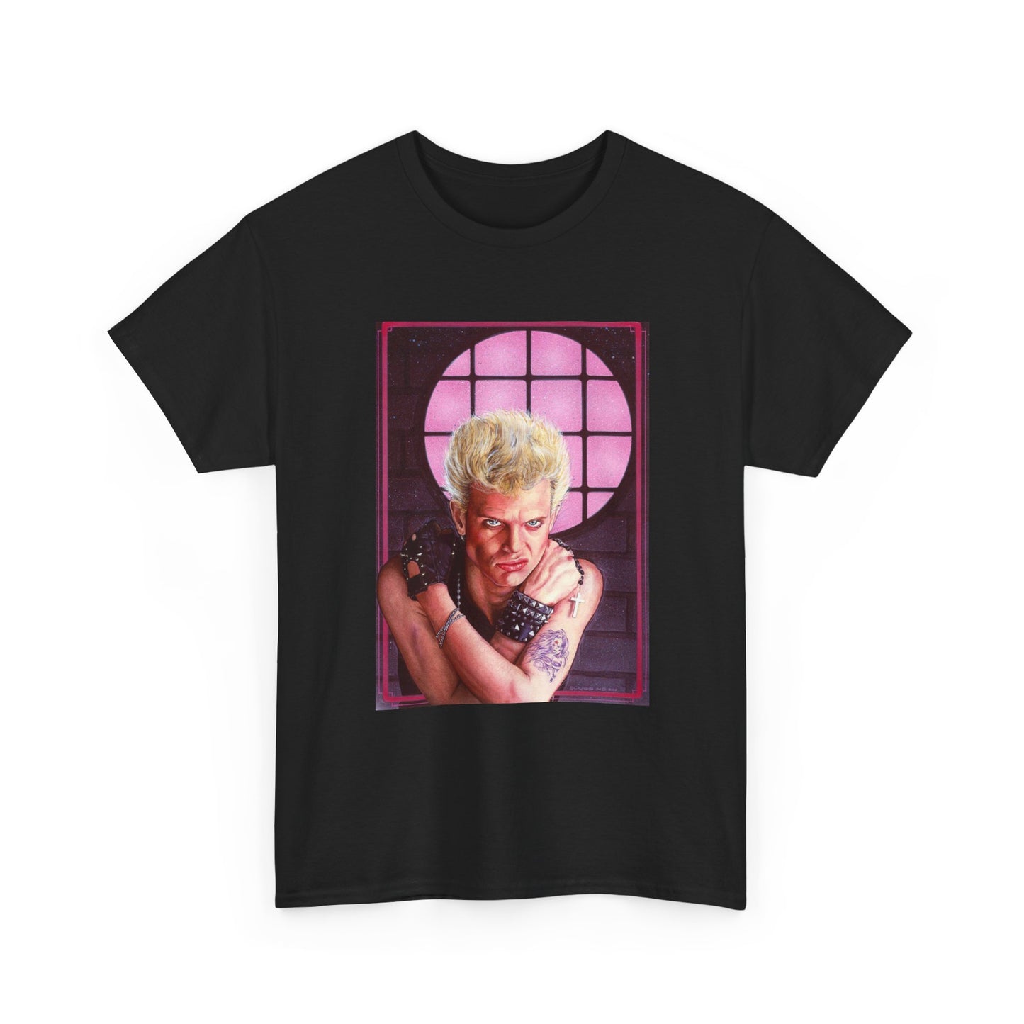 Billy Idol Tshirt Retro Vintage Rock Star New!! Unisex Heavy Cotton Tee