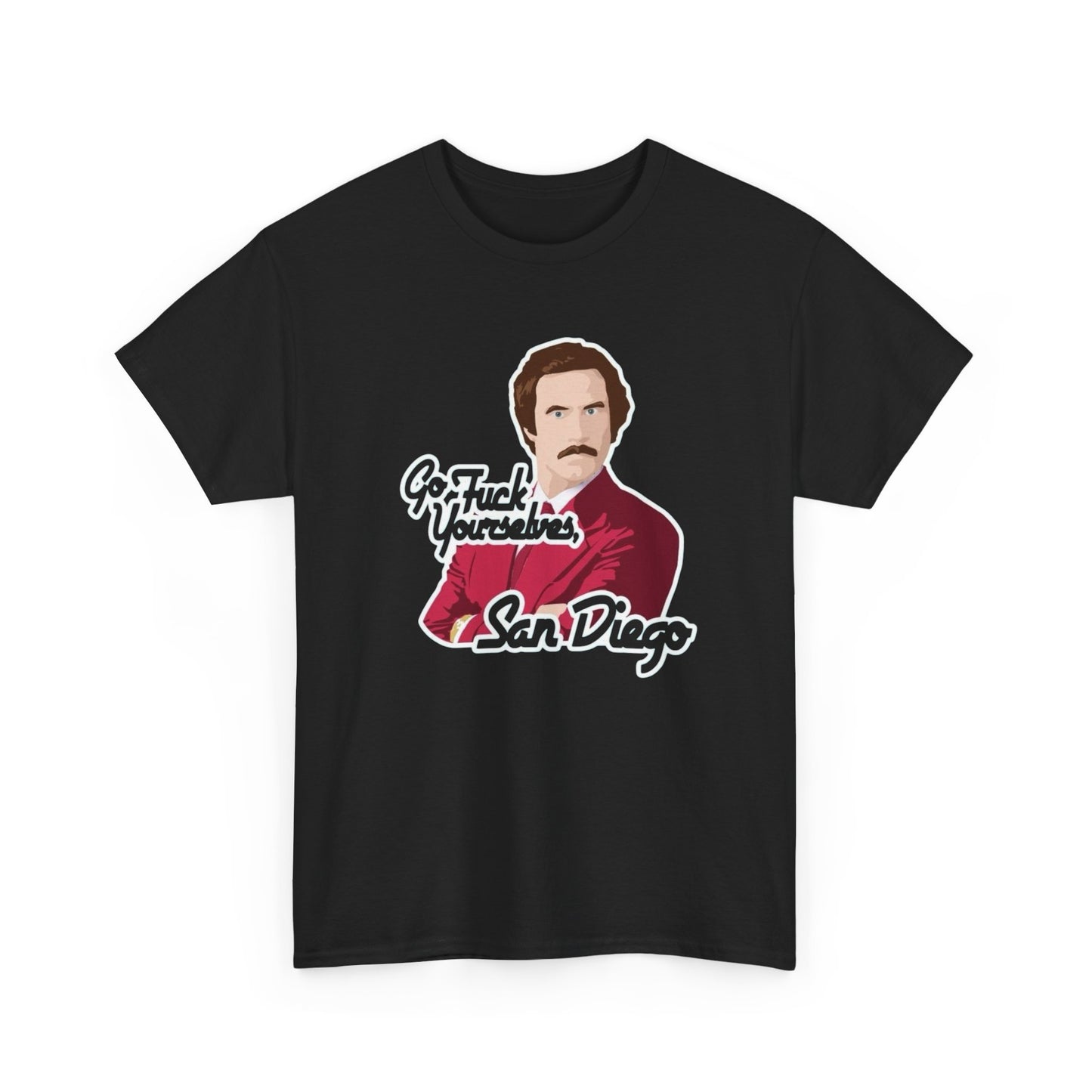 Anchorman Ron Burgundy San Diego Graphic T Shirt Unisex Heavy Cotton Tee