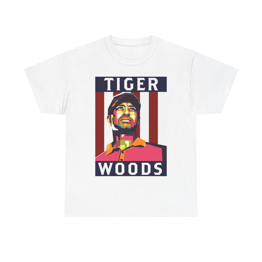 Tiger Woods Tshirt American Flag Golf Masters Happy Gilmore Unisex Heavy Cotton