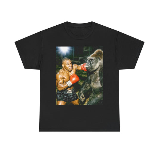 Mike Tyson 100 Gorillas Funny Graphic T Shirt Boxing Unisex Heavy Cotton Tee